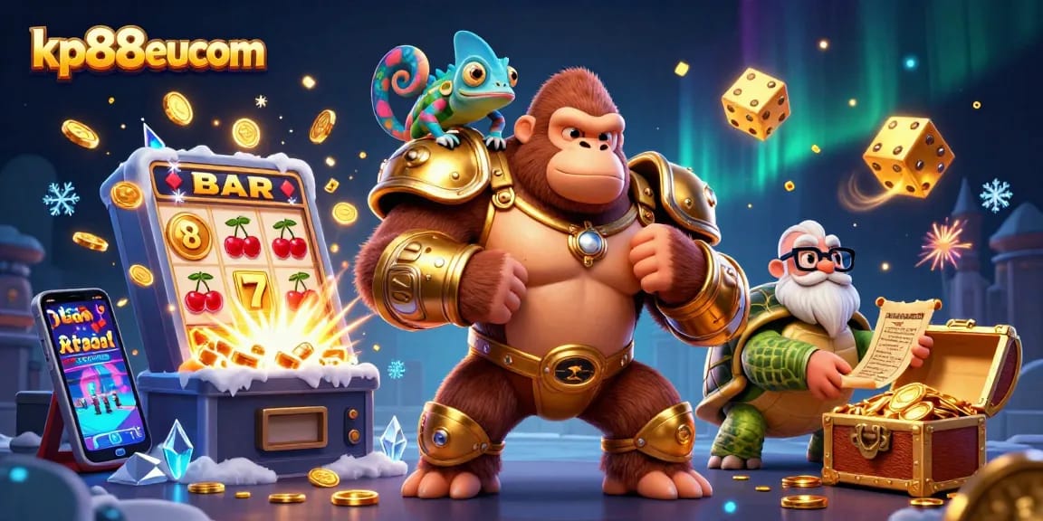 Engage in exciting gameplay with kp88eucom featuring a winning gorilla king, chameleon spy, and tortoise elder.