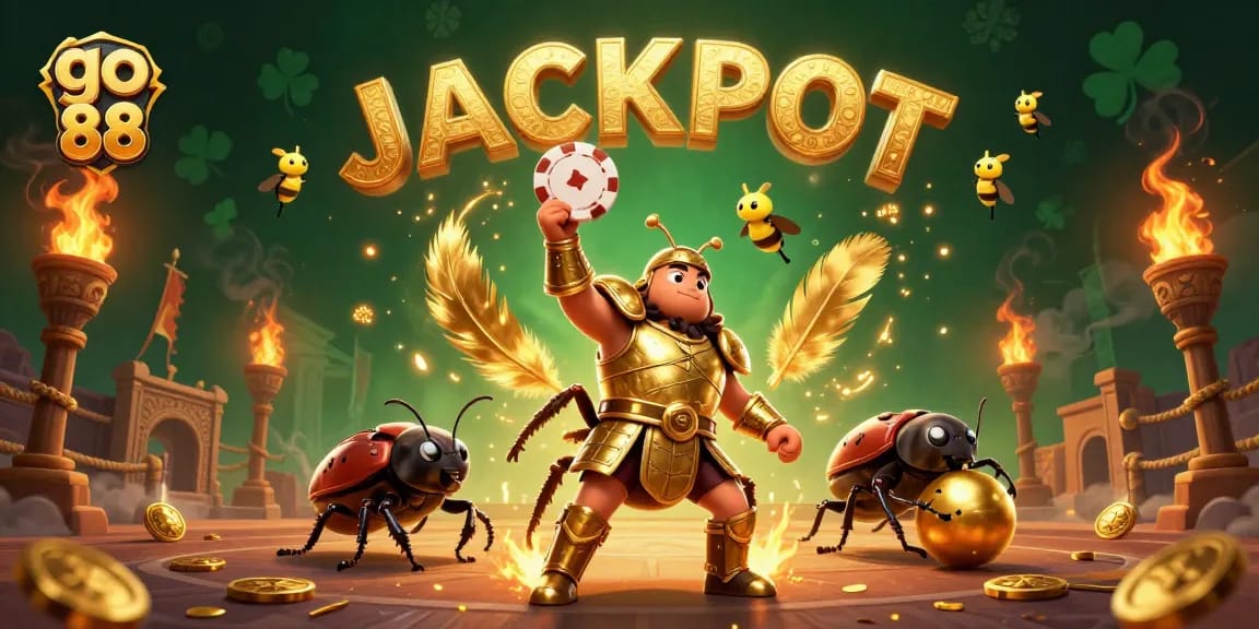 Celebrate your wins with go 88 at an exciting casino scene filled with vibrant colors and details.