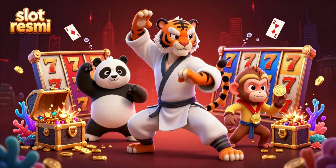 Experience the thrill of slot resmi with our vivid 3D illustration featuring vibrant slots and dynamic characters.