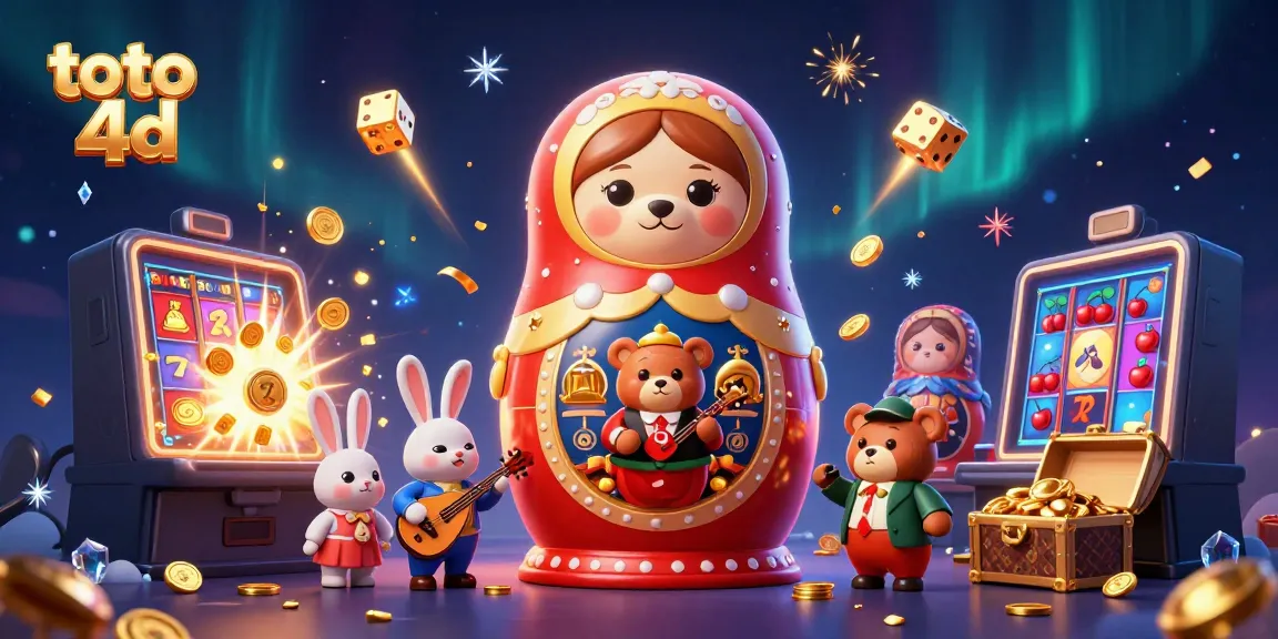 Engage with the exciting world of toto 4d through a vibrant illustration of bears and casino elements.