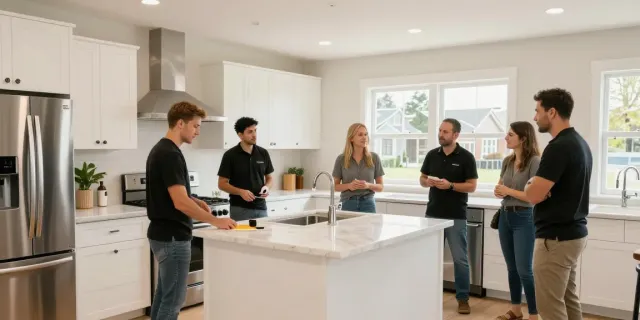 Dream kitchen remodelers showcasing their professional craftsmanship in a community-focused environment.