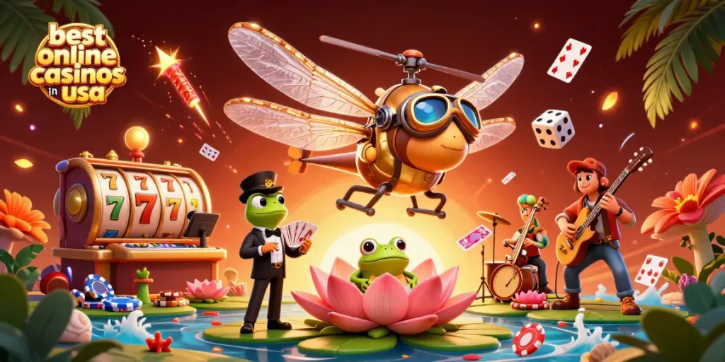 Experience the excitement of the best online casinos in usa with vibrant gaming characters and elements.