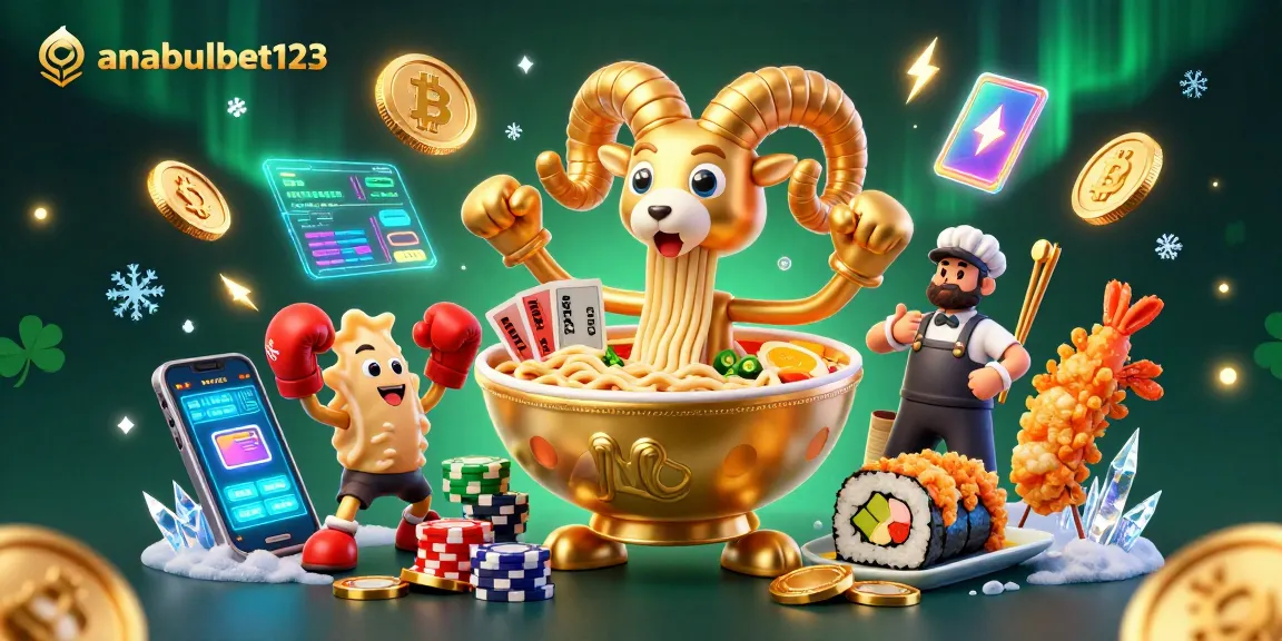 anabulbet123 menampilkan ilustrasi kasino 3D yang dinamis dengan karakter unik dan elemen perjudian.