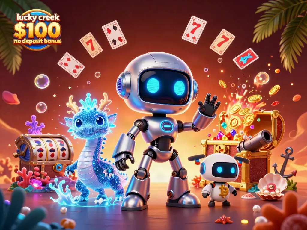 Claim your lucky creek $100 no deposit bonus with exciting 3D casino elements and characters
