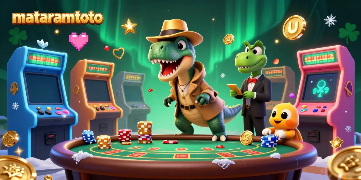Play and win at mataramtoto with 3D cartoon characters in an exciting gambling scene