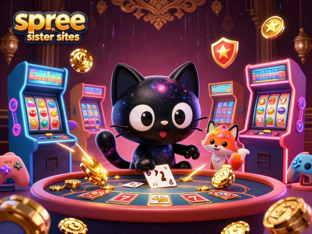 Engage with spree casino sister sites as colorful characters play casino games and win prizes.