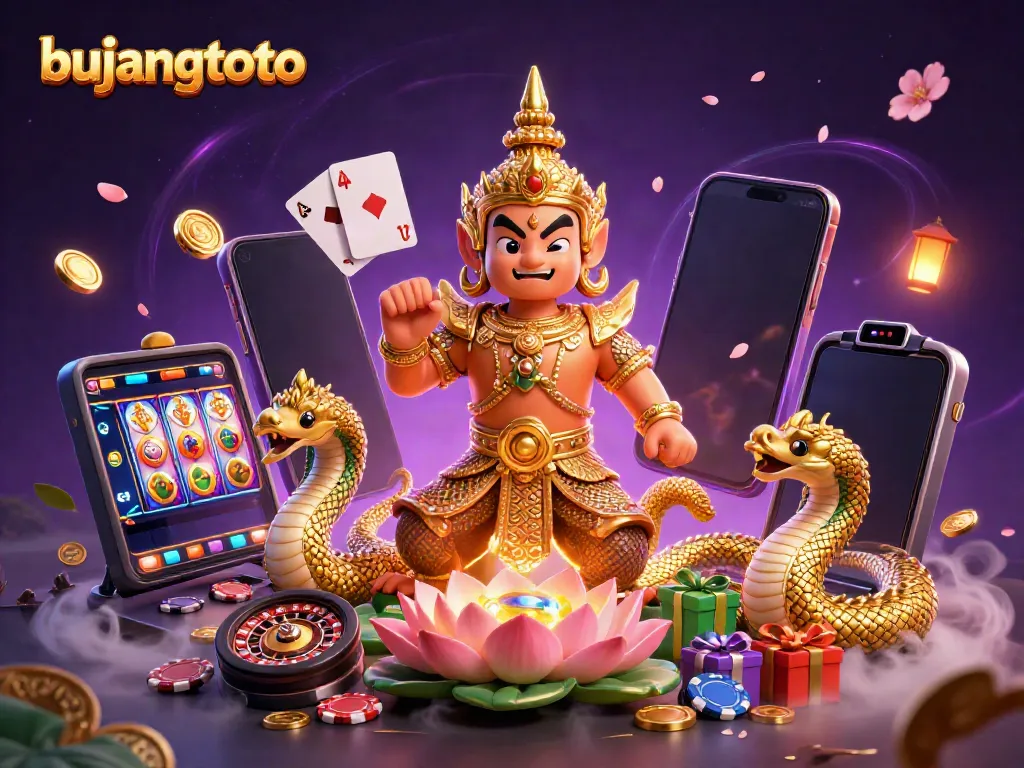 Experience the vibrant bujangtoto gaming world with slot games and colorful elements.