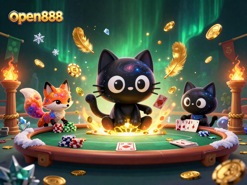 Enjoy interactive gameplay at open888, featuring vibrant casino elements and a dynamic cosmic setting.