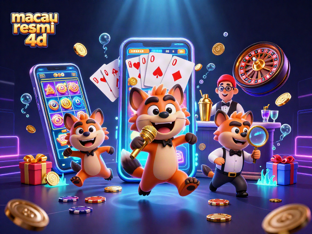 Menghidupkan aksi perjudian dengan macau resmi 4d melalui ilustrasi kasino hyena lucu.