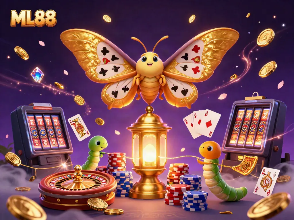 Join the excitement at ML88 with a vibrant 3D illustration showcasing captivating casino elements.