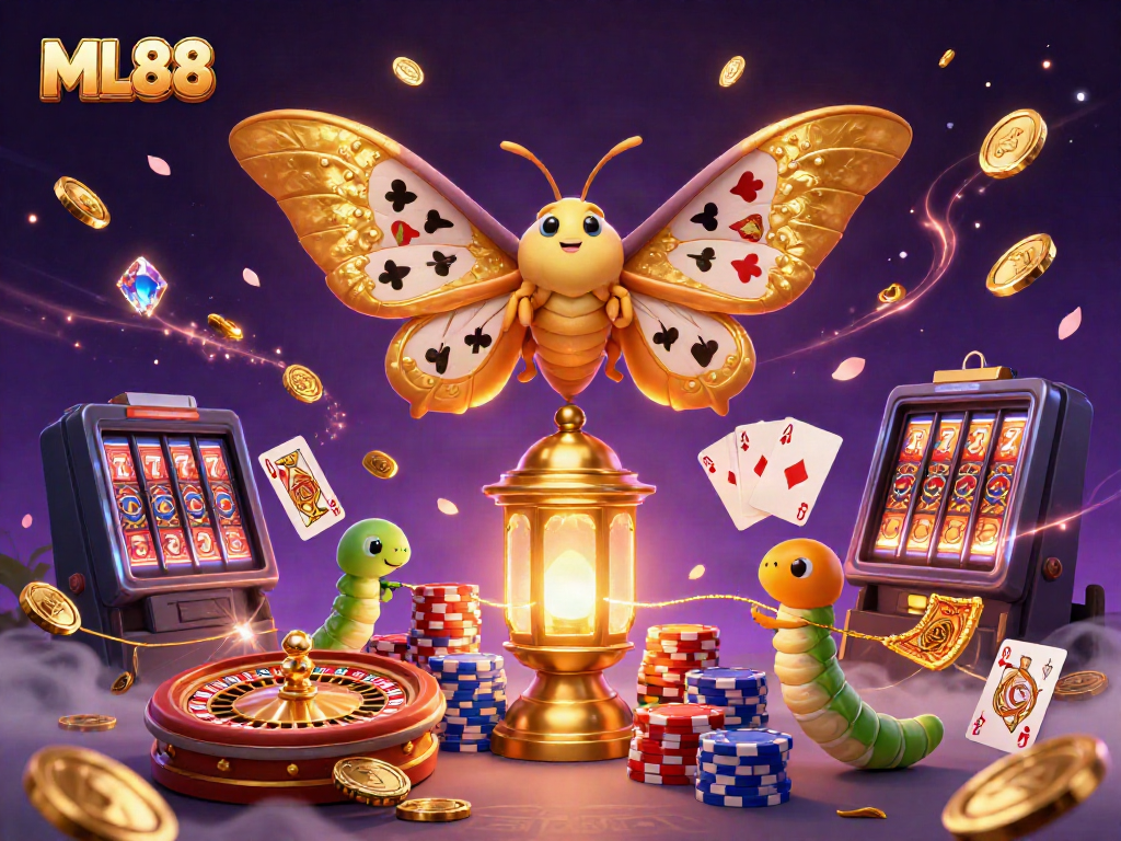 Join the excitement at ML88 with a vibrant 3D illustration showcasing captivating casino elements.