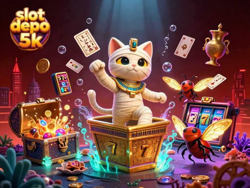 Experience thrilling fun at slot depo 5k with vibrant slot machines and engaging gaming characters.