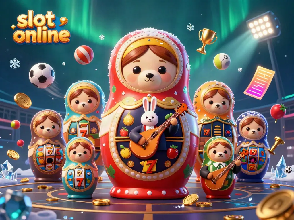 Experience thrilling slot online action with a vibrant 3D scene featuring engaging casino elements.