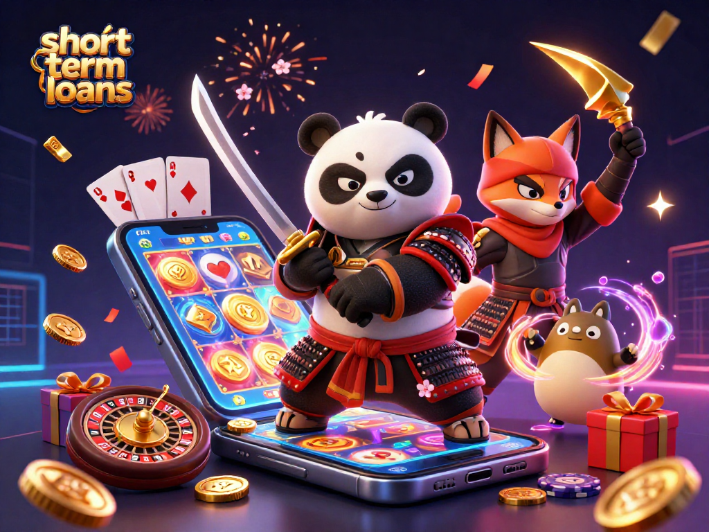 Engage in short term loans with vibrant casino action featuring playful characters and exciting game elements.