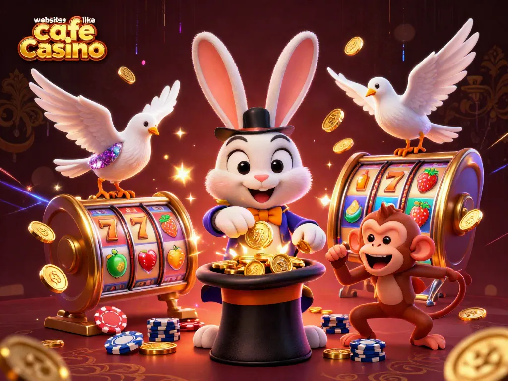 Engage with thrilling action at websites like cafe casino, showcasing vibrant characters and exciting gaming elements.