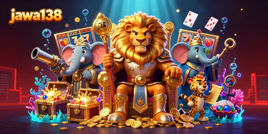 Experience jaw-dropping wins at jawa138 with thrilling slot action amidst vibrant 3D casino characters.