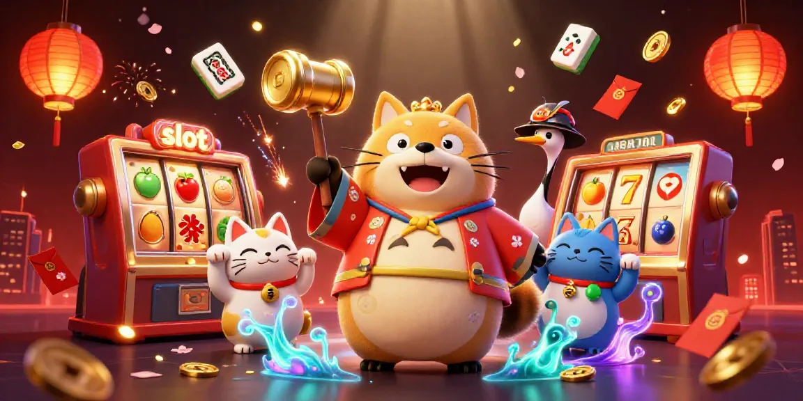 Slot yang menggairahkan dengan karakter beruntung dan unsur kebudayaan, meriah dengan elemen kasino.