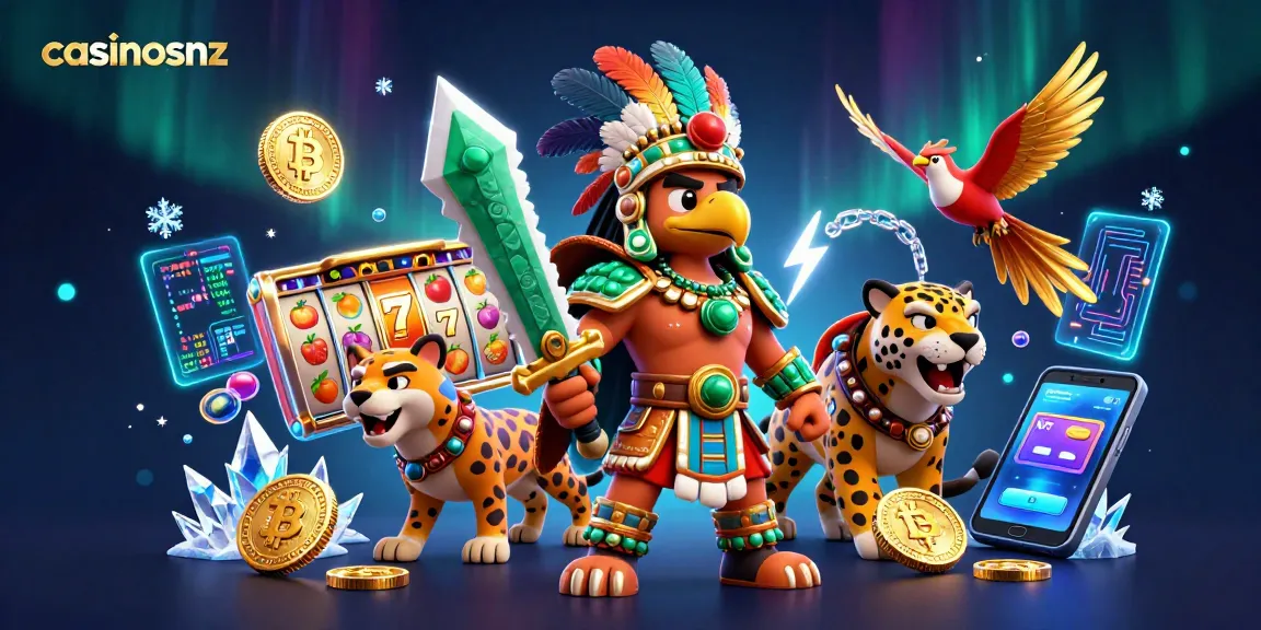 Engage with casinosnz through immersive slot gameplay featuring vibrant characters and crypto elements.