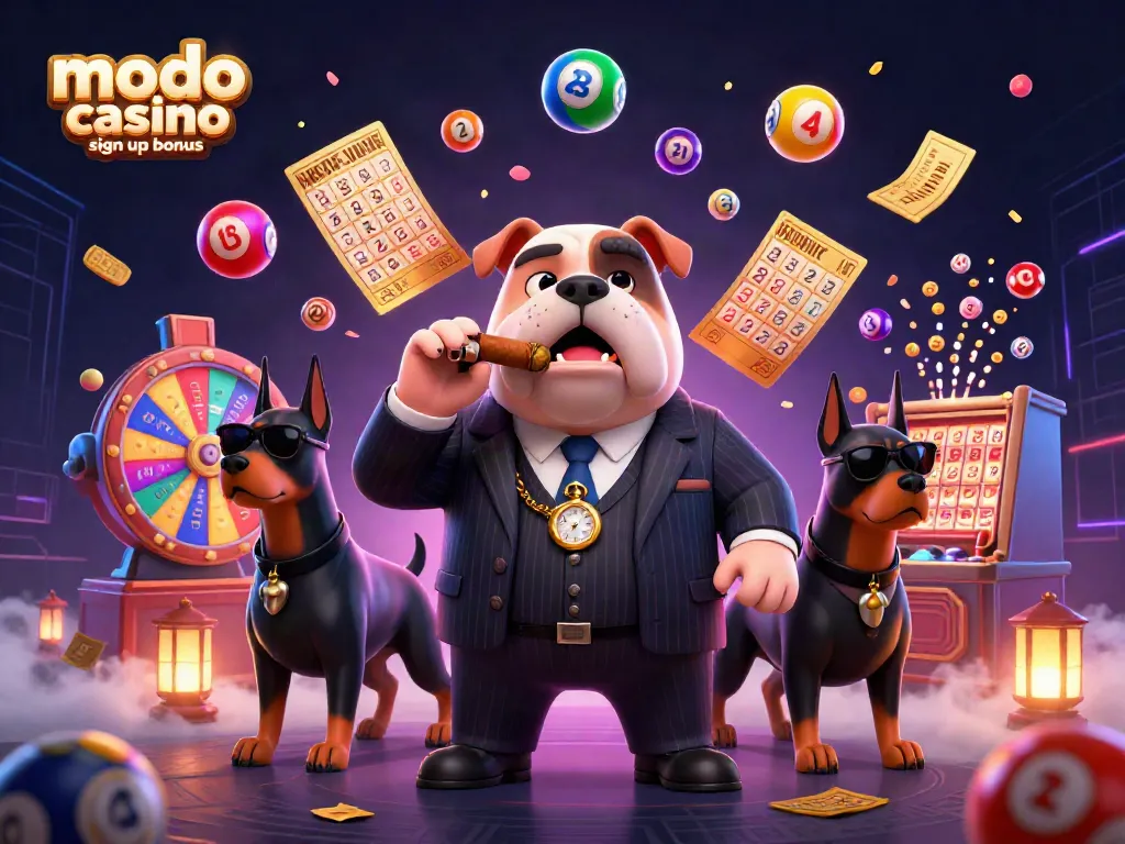 Play and win with the modo casino sign up bonus featuring colorful game elements and characters.