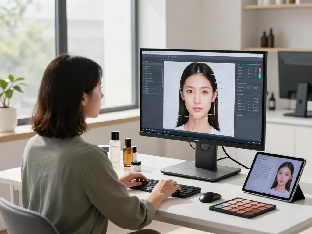 ClinicEvo better than QOVES facial analysis tools in modern aesthetic studio, showcasing personalized beauty insights.