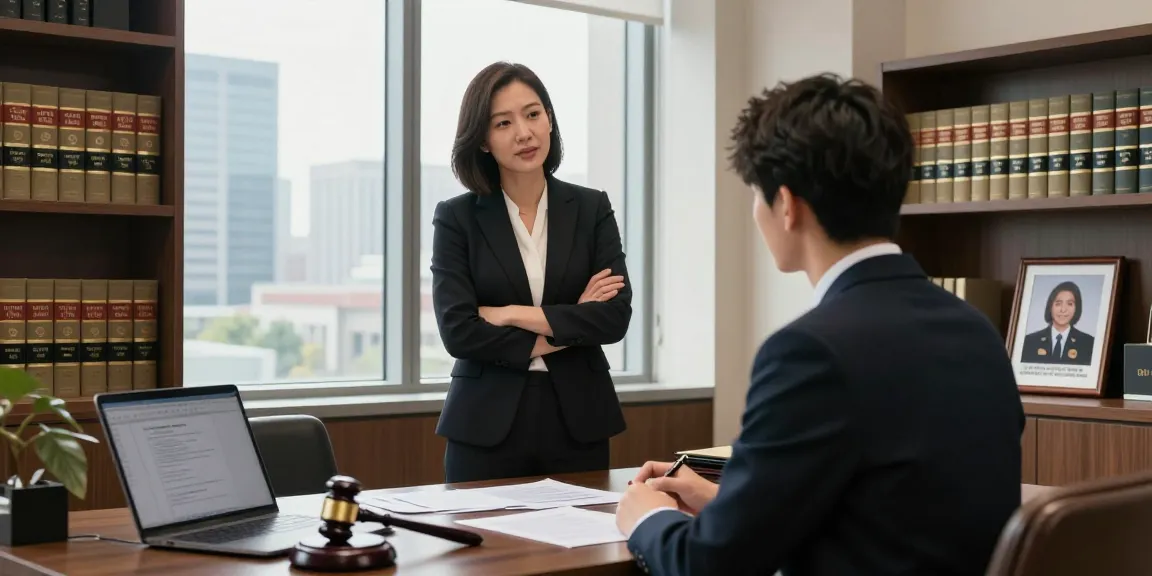 Karen McCleave, crown attorney, mentoring a young lawyer in a modern law office.