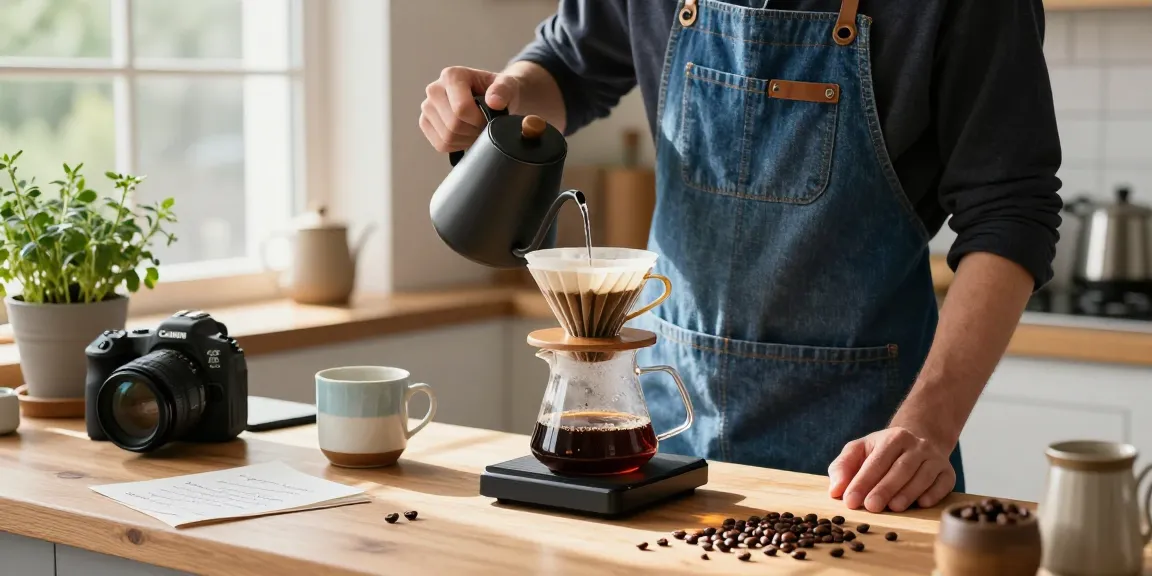 Experience brewing excellence with EbbFilter's reusable denim aprons at www.ebbfilter.com, perfect for coffee lovers.