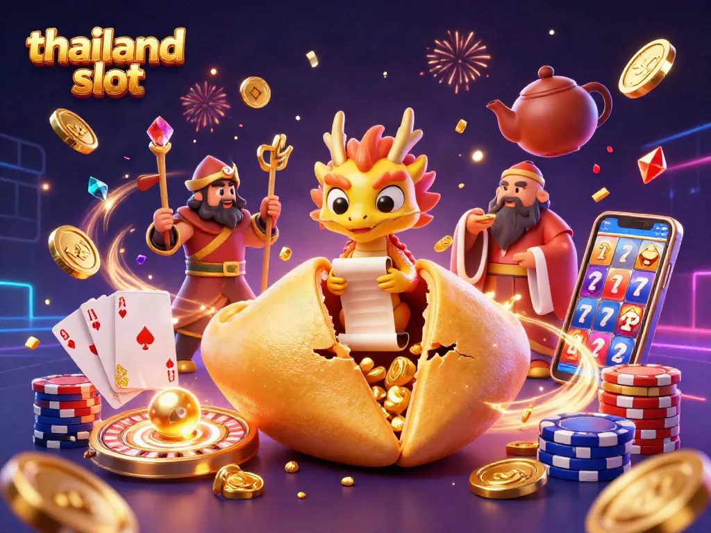 Experience the thrill of thailand slot games with a striking, 3D fortune cookie scene full of action and adventure.