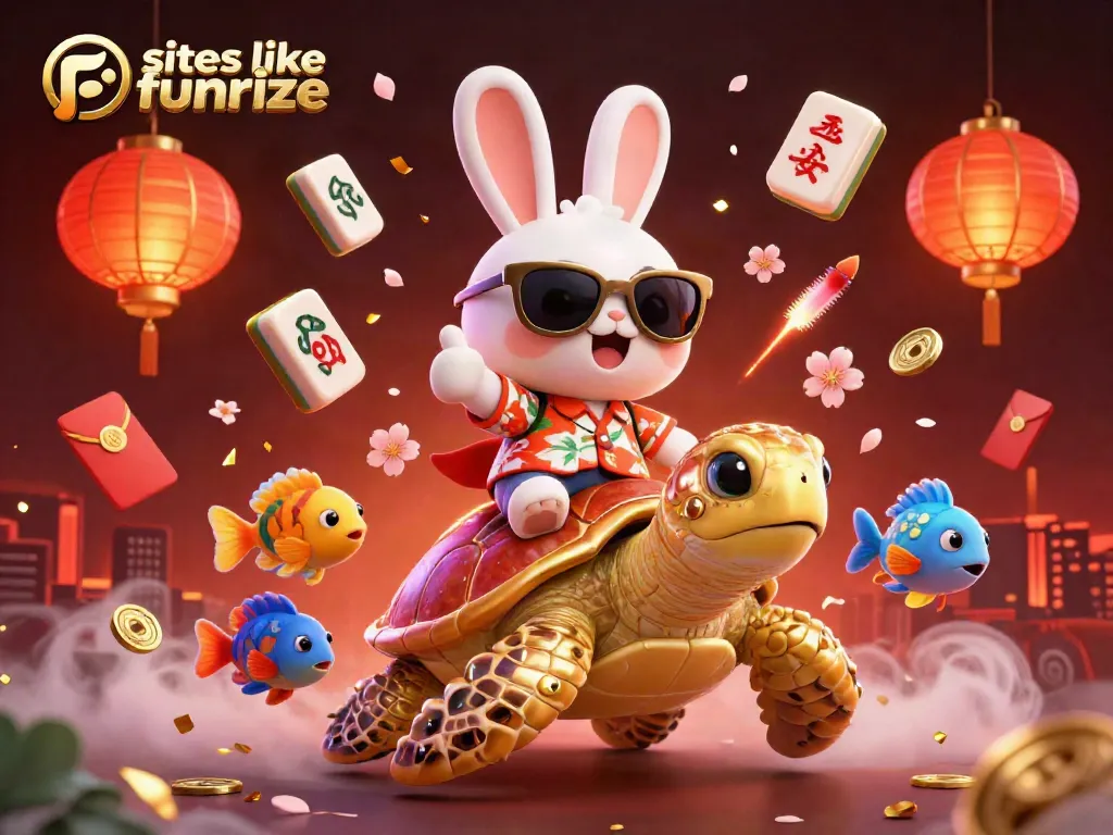 Experience thrilling gaming at sites like Funrize with this vibrant casino-themed illustration.