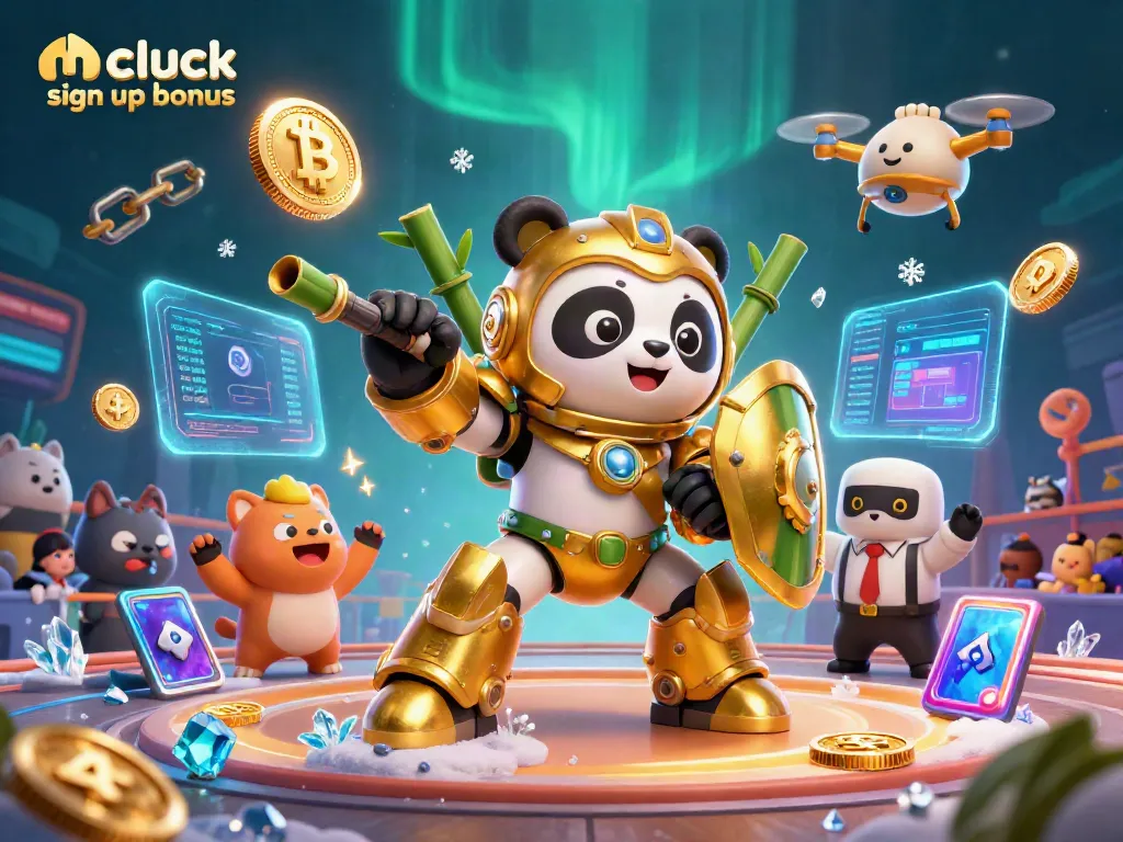 Claim your mcluck sign up bonus with vibrant 3D casino-themed illustration featuring exciting game elements.