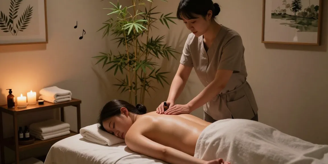 Relaxation and tranquility during a 성남출장안마 session in a serene massage therapy room