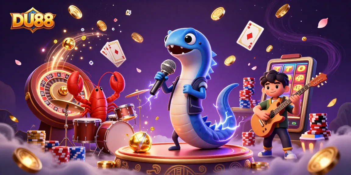 Experience DU88's thrilling underwater casino vibes with a DJ eel and vibrant game elements.