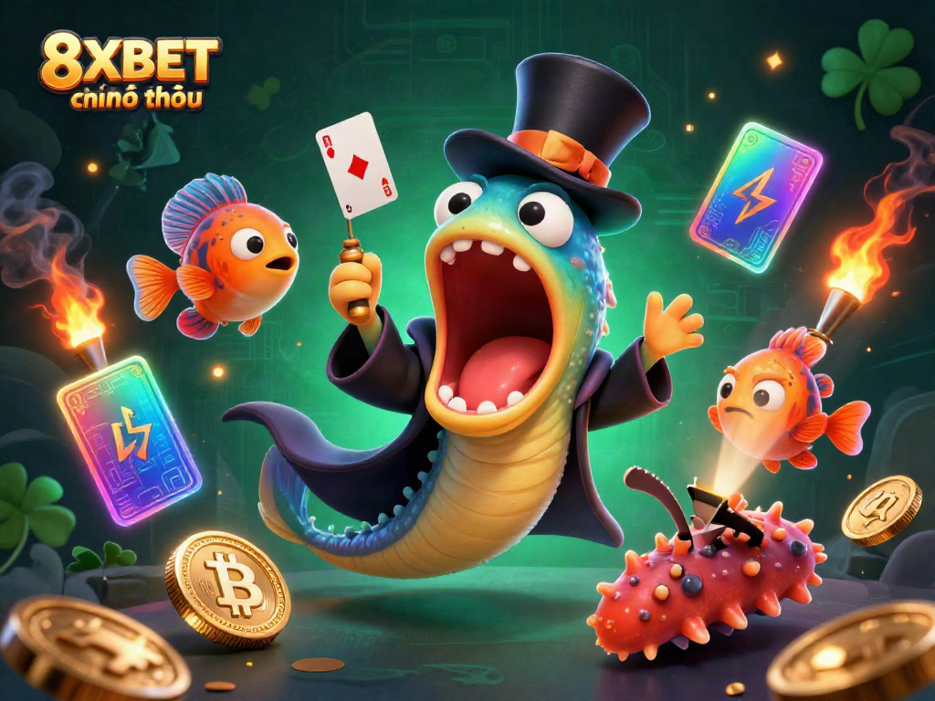 Engage with 8XBET chính thức through an enchanting underwater scene featuring magical sea creatures.