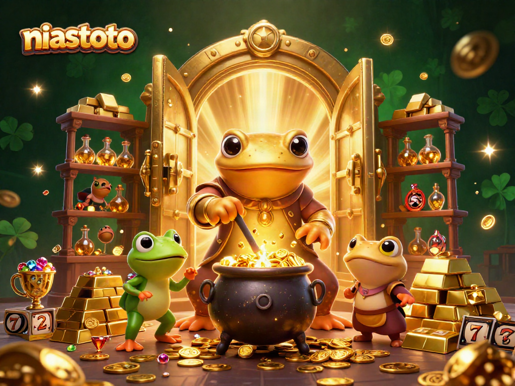 Engage in thrilling gaming with niastoto's vibrant slots and gold-rich alchemy scene.