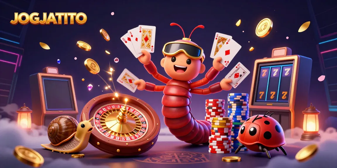 Experience the excitement of JOGJATOTO with a fun dealer and high-rollers in a vibrant casino setting.
